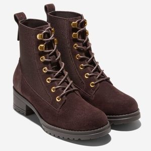 Cole Haan Camea Combat Boot II Size 6 Dark Chocolate